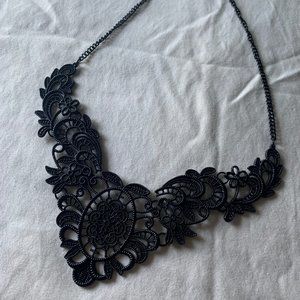 black stitched necklace